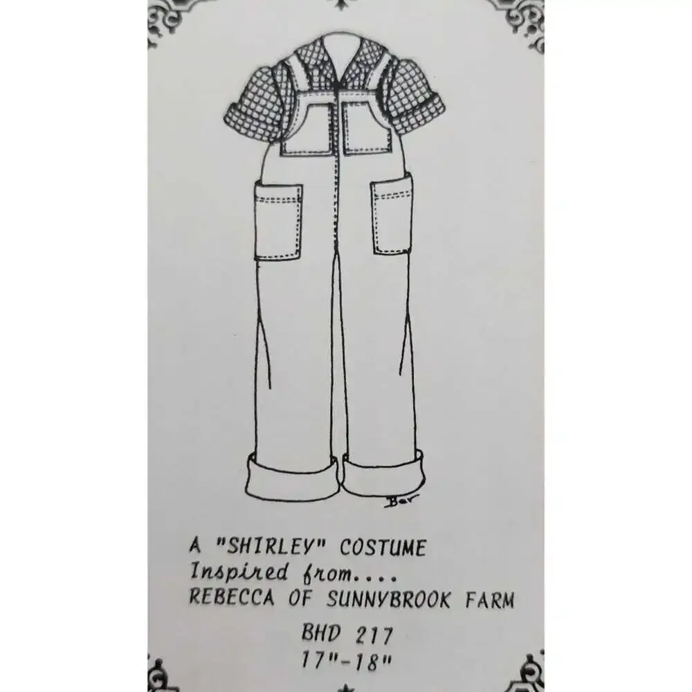 Shirley Overalls Doll Clothes Pattern: Easy Sew Designs for 17-18